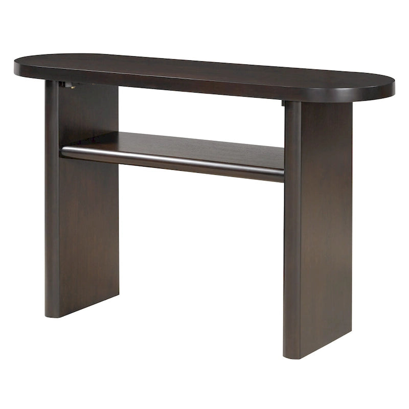 Elegant Minimalist Console Table with Rounded Edges and Sturdy Shelf Design for Entryway