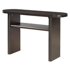 Elegant Minimalist Console Table with Rounded Edges and Sturdy Shelf Design for Entryway