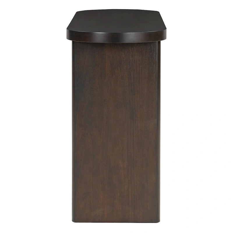 Elegant Minimalist Console Table with Rounded Edges and Sturdy Shelf Design for Entryway