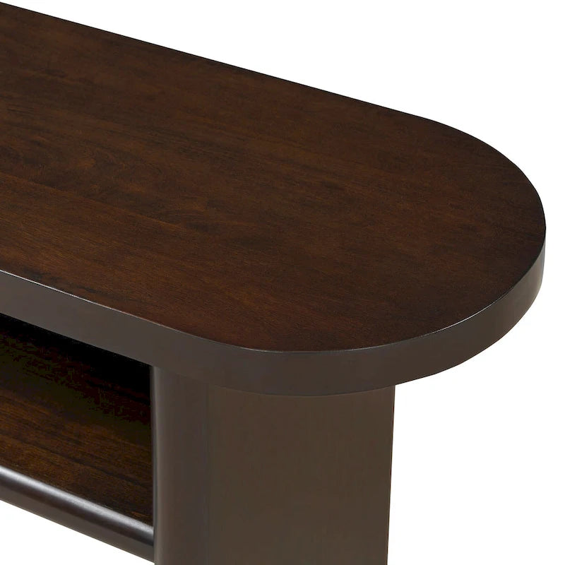 Elegant Minimalist Console Table with Rounded Edges and Sturdy Shelf Design for Entryway