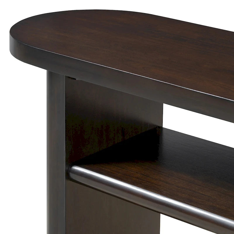 Elegant Minimalist Console Table with Rounded Edges and Sturdy Shelf Design for Entryway