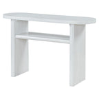Elegant Minimalist Console Table with Rounded Edges and Sturdy Shelf Design for Entryway