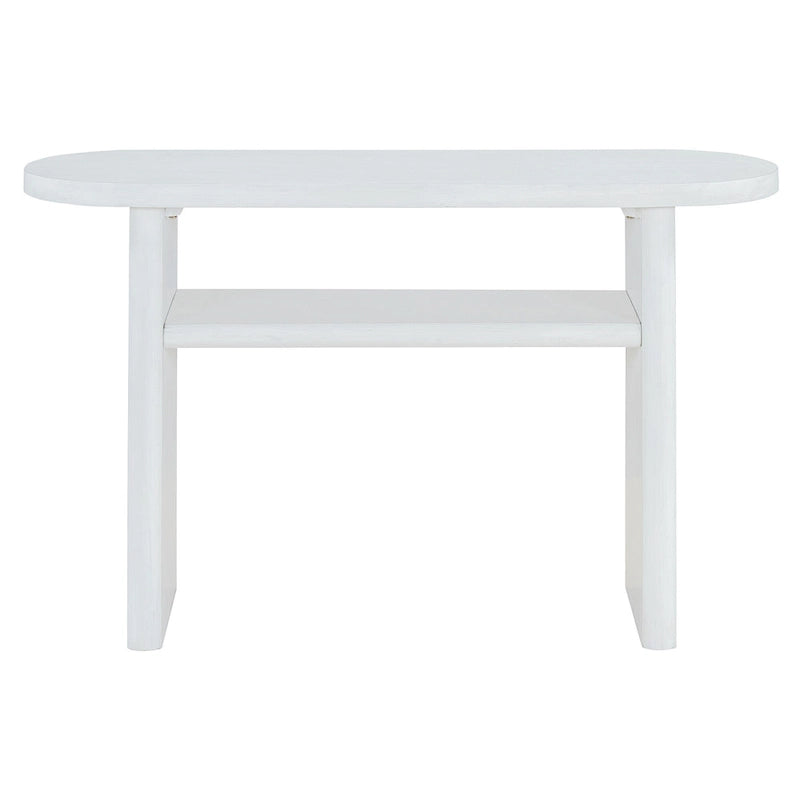 Elegant Minimalist Console Table with Rounded Edges and Sturdy Shelf Design for Entryway