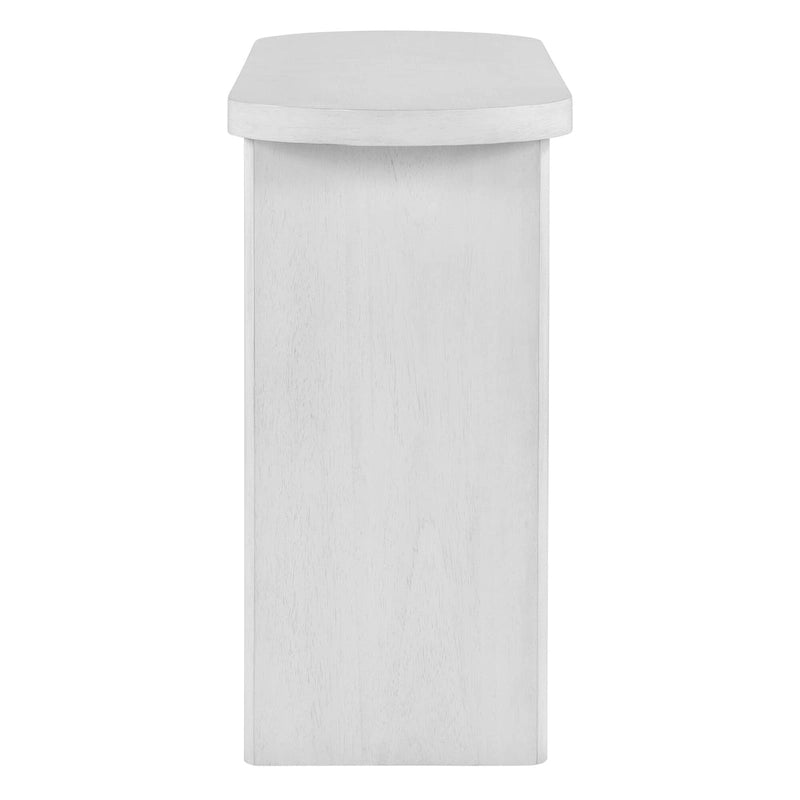 Elegant Minimalist Console Table with Rounded Edges and Sturdy Shelf Design for Entryway