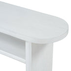 Elegant Minimalist Console Table with Rounded Edges and Sturdy Shelf Design for Entryway
