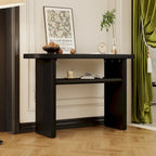 Elegant Minimalist Console Table with Rounded Edges and Sturdy Shelf Design for Entryway