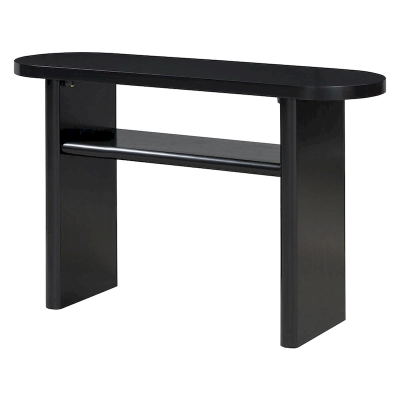 Elegant Minimalist Console Table with Rounded Edges and Sturdy Shelf Design for Entryway