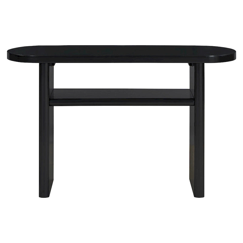 Elegant Minimalist Console Table with Rounded Edges and Sturdy Shelf Design for Entryway