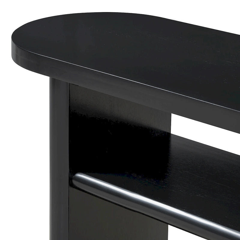 Elegant Minimalist Console Table with Rounded Edges and Sturdy Shelf Design for Entryway