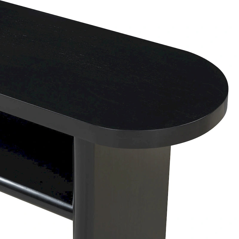 Elegant Minimalist Console Table with Rounded Edges and Sturdy Shelf Design for Entryway