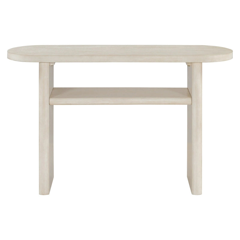 Elegant Minimalist Console Table with Rounded Edges and Sturdy Shelf Design for Entryway