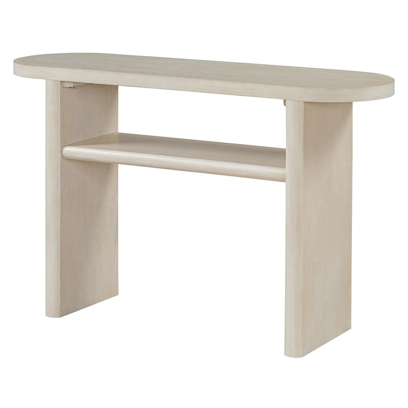 Elegant Minimalist Console Table with Rounded Edges and Sturdy Shelf Design for Entryway