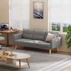 67 Sofa Couch with Soft Armrest Small Sofa Seat with 3 Comfy Pillows3-Seater Couch for Livingroom