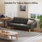 67 Sofa Couch with Soft Armrest Small Sofa Seat with 3 Comfy Pillows3-Seater Couch for Livingroom