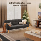 67 Sofa Couch with Soft Armrest Small Sofa Seat with 3 Comfy Pillows3-Seater Couch for Livingroom