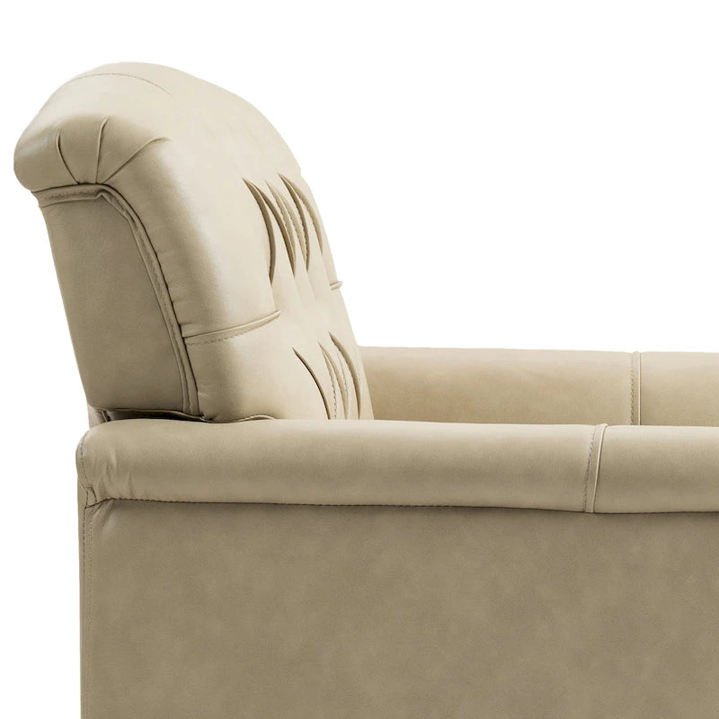 Tufted Vegan Leather Accent Chairs Set of 2, Armchair with Nailhead Trim