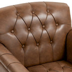 Tufted Vegan Leather Accent Chairs Set of 2, Armchair with Nailhead Trim