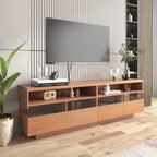 Freestanding TV Console TV Stand with 4 Drawers Media Console Table with Acrylic Transparent Storage for TVs up to 75
