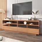 Freestanding TV Console TV Stand with 4 Drawers Media Console Table with Acrylic Transparent Storage for TVs up to 75