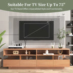 Freestanding TV Console TV Stand with 4 Drawers Media Console Table with Acrylic Transparent Storage for TVs up to 75