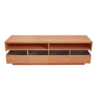 Freestanding TV Console TV Stand with 4 Drawers Media Console Table with Acrylic Transparent Storage for TVs up to 75