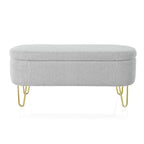 Oval Storage Bench for Living Room Bedroom End of Bed