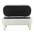Oval Storage Bench for Living Room Bedroom End of Bed