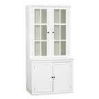 75.25 Tall Display Cabinet with Double Glass Doors, Traditional Style China Cabinet Hutch Cabinet
