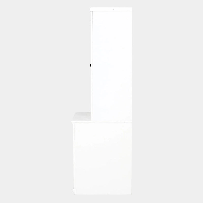 75.25 Tall Display Cabinet with Double Glass Doors, Traditional Style China Cabinet Hutch Cabinet