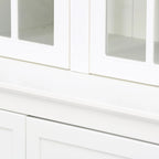 75.25 Tall Display Cabinet with Double Glass Doors, Traditional Style China Cabinet Hutch Cabinet