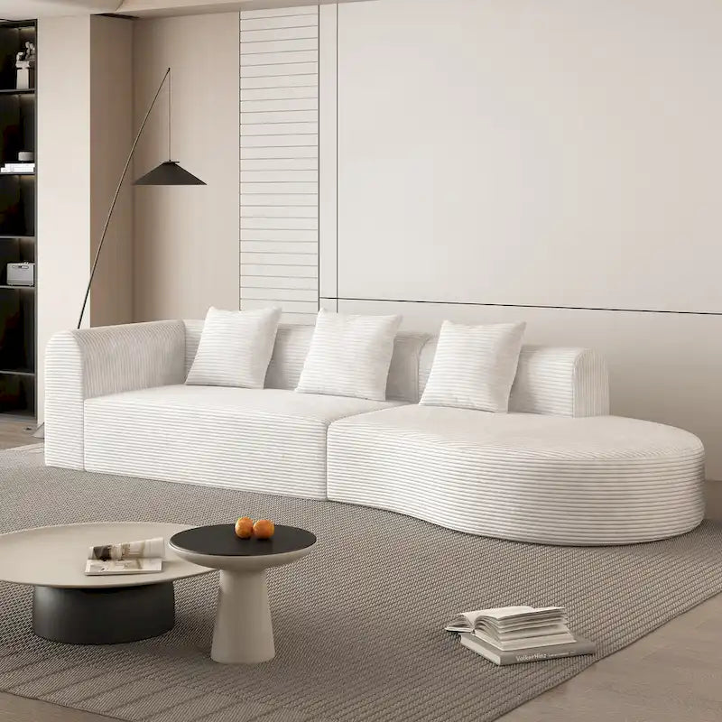 123.2 Corduroy Cloud 4-Seater Sectional Sofa
