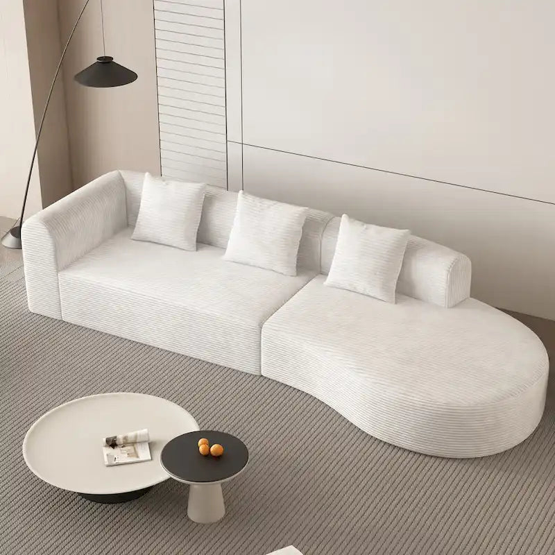 123.2 Corduroy Cloud 4-Seater Sectional Sofa