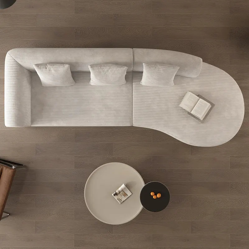 123.2 Corduroy Cloud 4-Seater Sectional Sofa