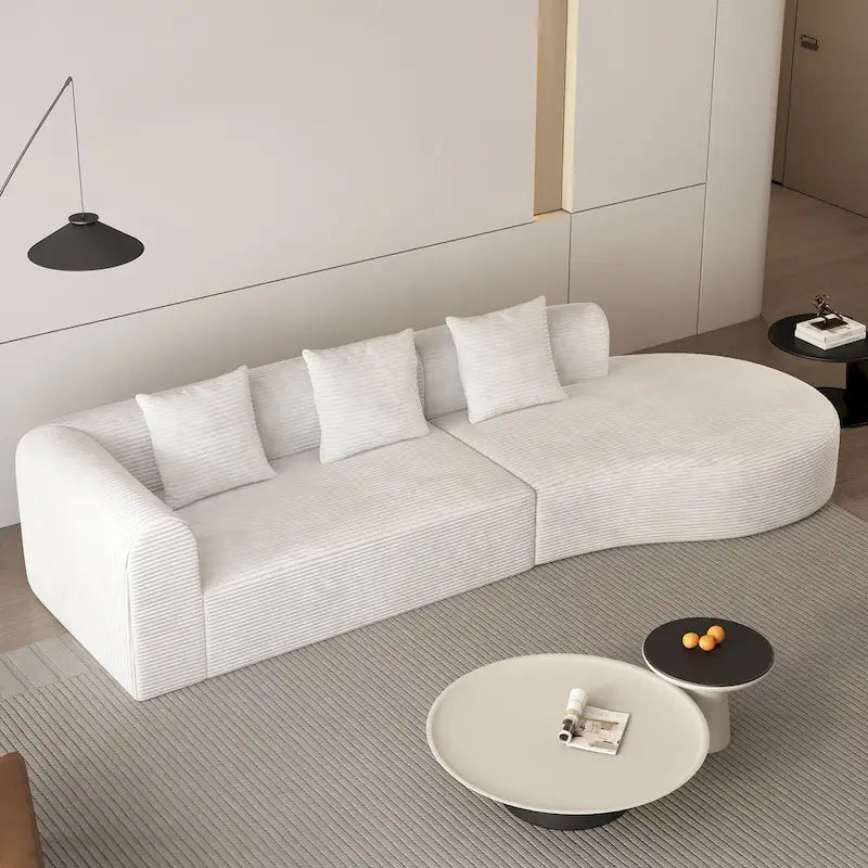 123.2 Corduroy Cloud 4-Seater Sectional Sofa