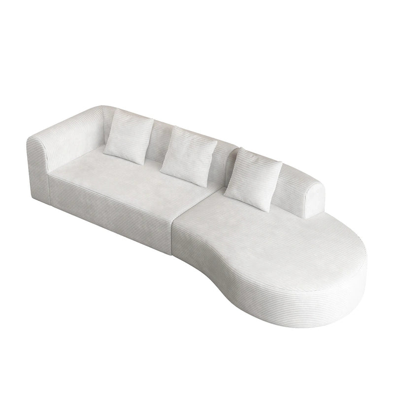 123.2 Corduroy Cloud 4-Seater Sectional Sofa