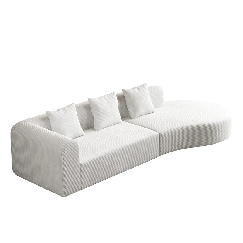 123.2 Corduroy Cloud 4-Seater Sectional Sofa
