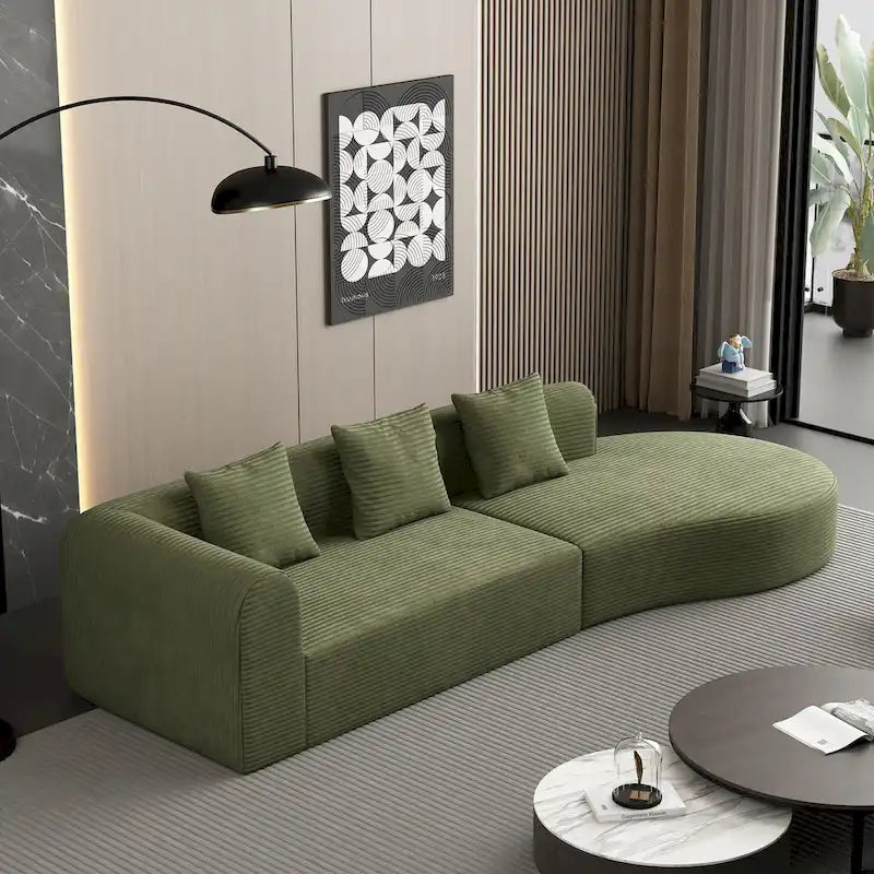 123.2 Corduroy Cloud 4-Seater Sectional Sofa
