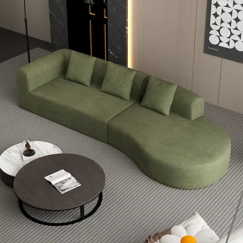 123.2 Corduroy Cloud 4-Seater Sectional Sofa