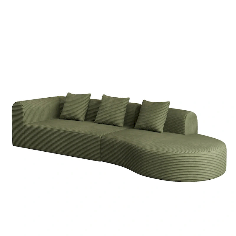 123.2 Corduroy Cloud 4-Seater Sectional Sofa