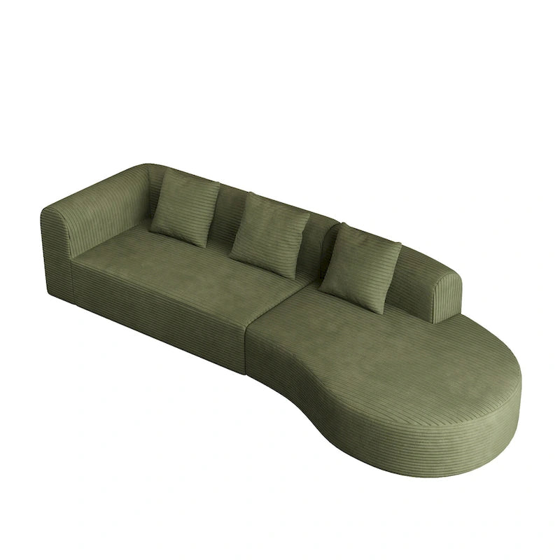 123.2 Corduroy Cloud 4-Seater Sectional Sofa