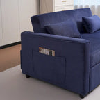 69 Corduroy Sleeper Sofa with Adjustable Backrest & Storage Pocket