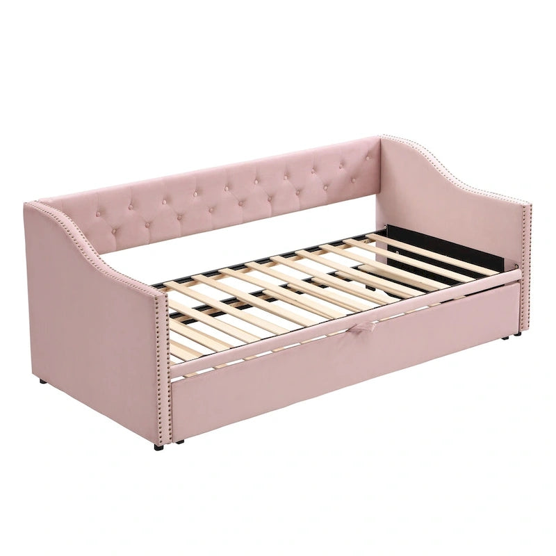 Modern Twin Size Daybed with Pop Up Trundle