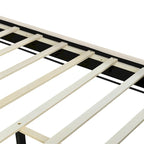 Queen Size Upholstered Platform Bed with Pull Point Headboard and Metal Wire Frame