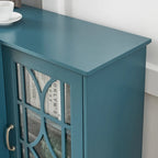 Teal Blue Modern 62 TV Stand with Large Top & 6 Shelves