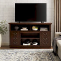 Traditional 60 TV Stand with Open and Closed Storage Space for TVs Up to 65