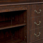 Traditional 60 TV Stand with Open and Closed Storage Space for TVs Up to 65