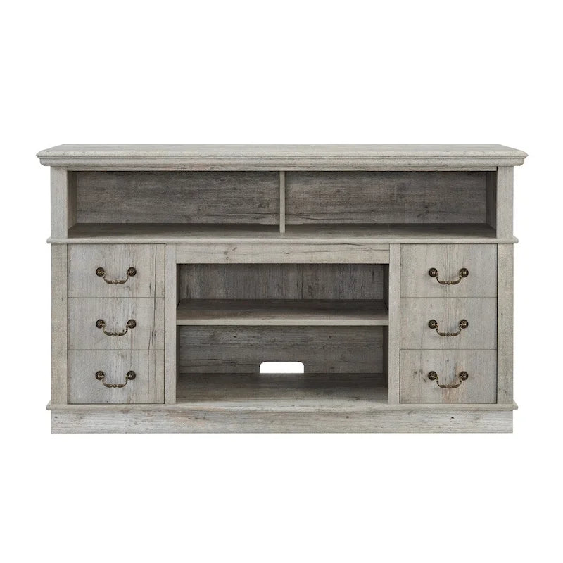 Traditional 60 TV Stand with Open and Closed Storage Space for TVs Up to 65