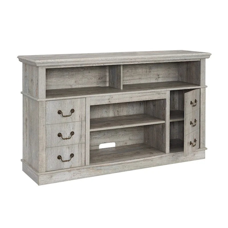 Traditional 60 TV Stand with Open and Closed Storage Space for TVs Up to 65