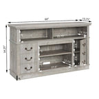 Traditional 60 TV Stand with Open and Closed Storage Space for TVs Up to 65