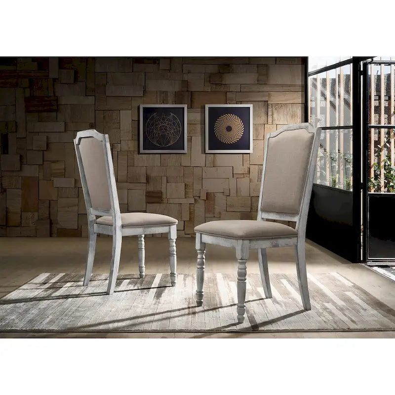 5-Piece Vintage Dining Set with Round Pedestal Table & Chairs